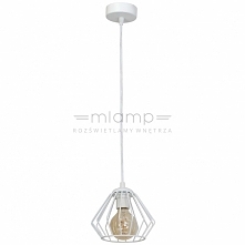 Lampa wisząca MILA 124 - dostępna w =mlamp= 
Prezentowane oświetlenie ma formę geometrycznej bryły, która przypomina drucianą klatkę. Jej intrygujący kształt został ozdobiony bi...