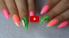 Owocowy manicure z efektem kiwi i pomarańczy krok po kroku