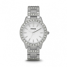 Fossil ES2362 kobiecy zegarek wykonany z wysokiej jakości stali szlachetnej na bransolecie, cały zdobiony kryształkami. posiada jasną tarczę. Więcej na naszej stronie, link w ko...
