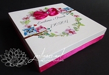 prezent ślubny - pudełko na banknoty "Wasz pierwszy milion" decoupage