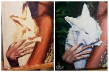 Detal obrazu przed/po. Akryl na płótnie. Po więcej zapraszam na FB: toyza