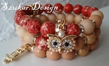 Ręcznie wykonane bransoletki z kamieni: jaspis cesarski 10 mm oraz koralików szklanych 10 mm w kolorach jesieni.
Zamówienia można składać poprzez Facebook'a.