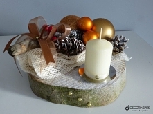 świecznik na drewnie