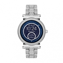 Michael Kors MKT5024 kobiecy Smartwatch z kolekcji Sofie zasilany baterią ładowaną poprzez USB. Wykonany z wysokiej jakości stali szlachetnej w kolorze srebrnym. Charakteryzuję ...