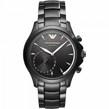 Emporio Armani ART3012 Alberto męski smartwatch to hybryda, czyli połączenie eleganckiego czasomierza z nowoczesną technologią. Mechanizm kwarcowy, zasilany baterią CR2430. Wyko...
