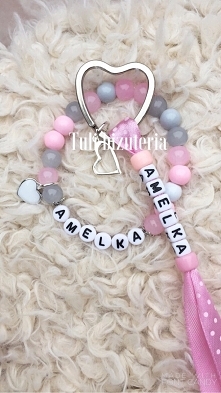 Bransoletka z imieniem dla córki a breloczek dla mamy ❤️