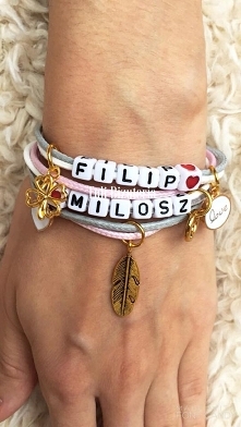 Bransoletka z imieniem lub inicjałem, datą urodzenia lub dowolnym napisem :) By Tuli Bizuteria