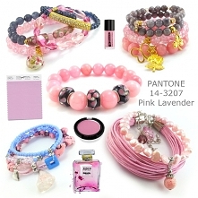 biżuteria pantone pink lavender- bransoletki pudrowy róż, bransoletki fiołkowe, bransoletki różowe