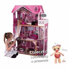 Drewniany domek dla Lalek duży Amelia KidKraft willa + Lalka Lalaloopsy w prezencie!