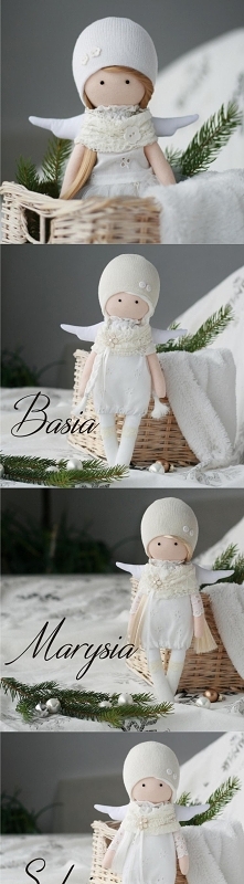 pada śnieg / aniołki szyte ręcznie