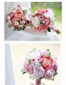 Bukiet ślubny ze sztucznych kwiatów