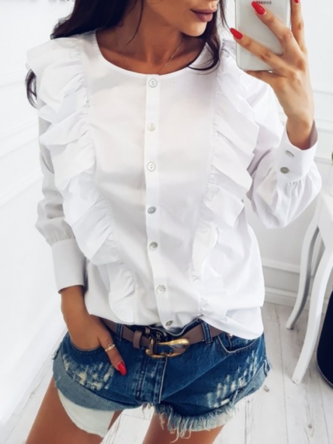 Stylish Ruffled Button Patchwork Blouse
Rozmiar: S, M, L, XL, 2XL
Kolor: white