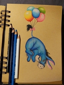 Kłapouszek ;) rysowany kredkami. 
instagram: sandi0093