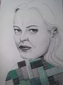 technika mieszana, ołówek +...