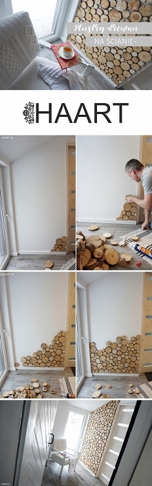 HAART blog DIY Ściana z plastrami drewna. Więcej na blogu!