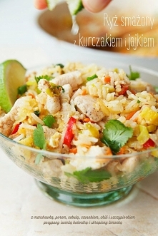 SKŁADNIKI

 2 PORCJE

1 torebka (100 g) ryżu długoziarnistego np. jaśminowego1 pojedyncza pierś kurczaka1/2 marchewki1/3 pora1/2 cebuli3 ząbki czosnku1 czerwona papryczka chili3...