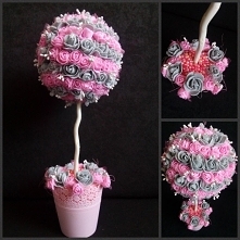 drzewko z różyczek piankowych 