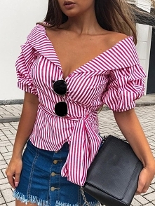 Puff Sleeve Belted Striped Bardot Blouse
Rozmiar: S, M, L, XL
Kolor: pink