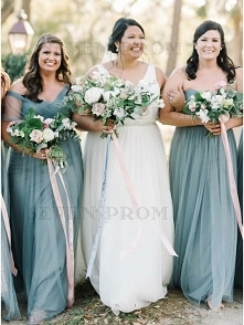 A-Line Sweetheart Floor-Length Dark Blue Bridesmaid Dress