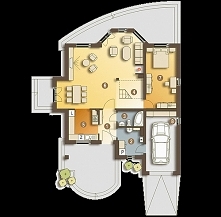 Projekt domu Dzierlatka II - klasyczny, rodzinny dom odpowiedni dla 5-6 osobowej rodziny. Dzierlatka II to blisko 180 metrów wygody. Rzut parteru.