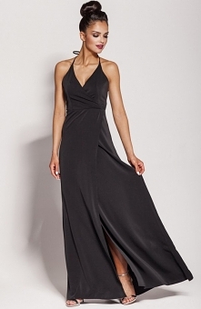 Dursi Pari sukienka czarna Zachwycająca sukienka, wykonana z pięknego lejącego materiału, kopertowy dekolt