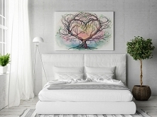 Drzewo miłości - nowoczesny obraz na płótnie