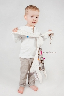 Wielki zając przytulas - ecru  - minky