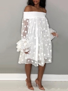 Dots Mesh Shirring Off Shoulder Casual Dress
Rozmiar: S, M, L, XL
Kolor: white