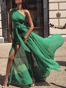 One Shoulder Tie Waist High Slit Maxi Dress
Rozmiar: S, M, L, XL
Kolor: green