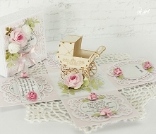 Pamiątka Chrztu Świętego z wózeczkiem retro :)