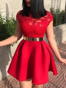 Sheer Lace Splicing Pleated...