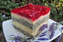 Ciasto makowe z malinami i kremem/Makowa Panienka