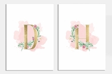 25 plakatów z inicjałami do wydruku