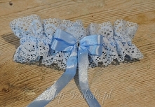 Podwiązka ślub niebieska