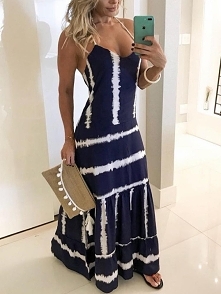Tie Dye Print Spaghetti Strap Maxi Dress
Rozmiar: S, M, L, XL
Kolor: purplish blue
