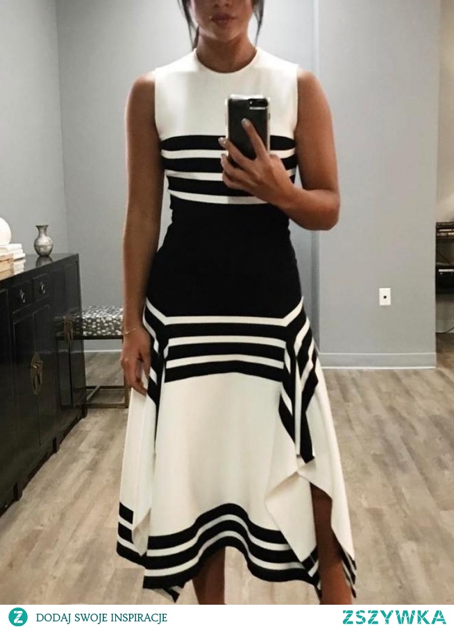 Contrast Stripes Splicing Irregular Hem Dress
Rozmiar: S, M, L, XL
Kolor: white