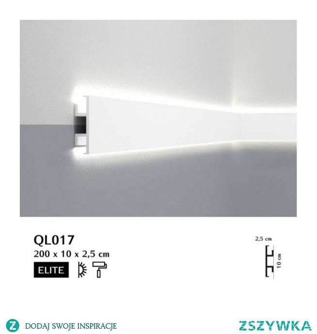 Nowoczesna listwa ścienna oświetleniowa led QL017 Pure firmy Mardom Decor projektanta Tomasza Rygalika. Profil nowoczesny gładki i prosty w formie z dwoma wyjściami na oświetlenie LED. Listwa naścienna oświetleniowa QL017 o szerokości 10 cm z możliwością świecenia w górę, dół lub obie strony. Profil QL017 świetnie sprawdzający się w nowoczesnych - loftowych wnętrzach