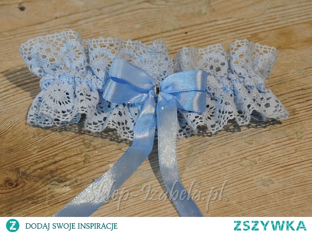 Podwiązka ślub niebieska