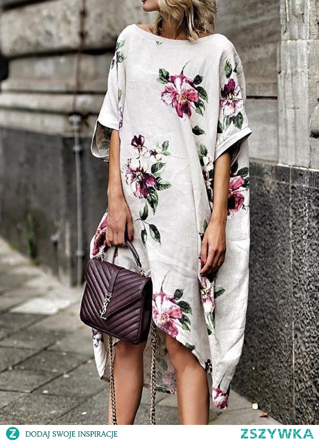 Floral Print Boat Neck Irregular Casual Dress
Rozmiar: S, M, L, XL
Kolor: beige