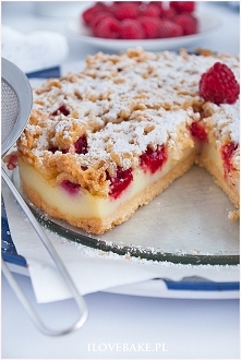 Kruche ciasto z malinami