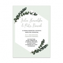 Zaproszenie ślubne z RSVP Miętowy Eukaliptus