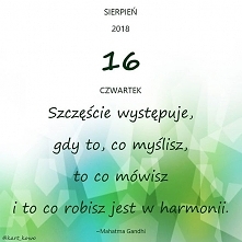 Kart_kowo to kalendarz z pozytywnymi myślami, super cytatami i Międzynarodowymi Dniami, o których nie miałeś zielonego pojęcia.

Myśl pozytywnie, mów i rób dobrze w harmonii a s...