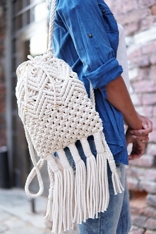 Plecak makrama że sznurka