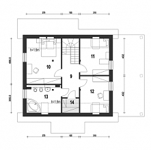 Projek dom Gajówka jest propozycją bardzo prostego domu jednorodzinnego z wykorzystanym poddaszem na cele mieszkalne. Na parterze mieści się strefa wspólna, dzienna oraz dodatko...