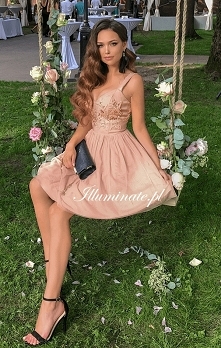 Śliczna karmelowa, tiulowa sukienka idealna na wesele <3 Tylko na Illuminate.pl <3