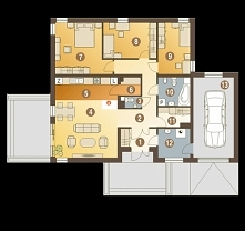 Kalandra III to nowoczesny parterowy dom przeznaczony na nowe osiedla i tereny podmiejskie. Ten ciekawy projekt domu zawiera trzy indywidualne pokoje znajdujące się w głębi domu...