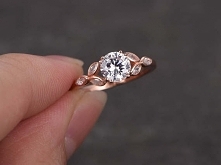 moissanite round engagement...