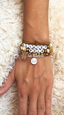 Komplet bransoletek z imieniem, bransoletka z imieniem, dowolnym napisem, Tuli Biżuteria