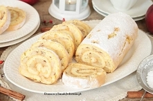 rolada biszkoptowa z jabłkami