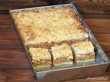 Jabłecznik teściowej 

Wymiary formy: 28x40 cm

Składniki:

    2 i 1/2 kg jabłek
    200 g masła 
    3/4 kg mąki 
    1 i 1/2 szklanki cukru 
    4 żółtka 
    1 łyżeczka cyna...